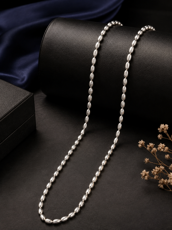 925 Sterling Silver Bead Chain (Trending design for Women)