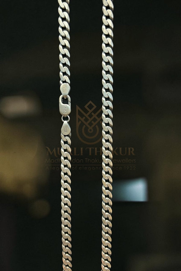 925 Sterling Silver Vintage Cuban Chain (Men's Dull Polish Finish)