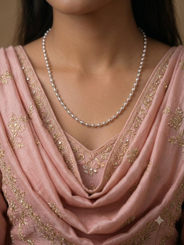 925 Sterling Silver Bead Chain (Trending design for Women)