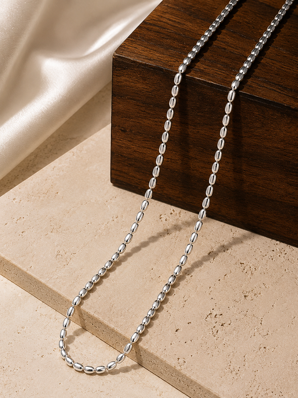 925 Sterling Silver Bead Chain (Trending design for Women)