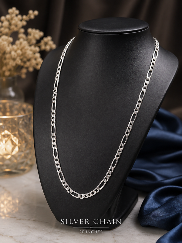 925 Sterling Silver Figaro Chain (Most Loved Chain)