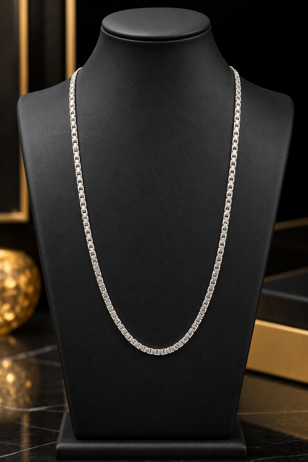 925 Sterling Silver Box Chain (Unisex – 14.1g, 20”)