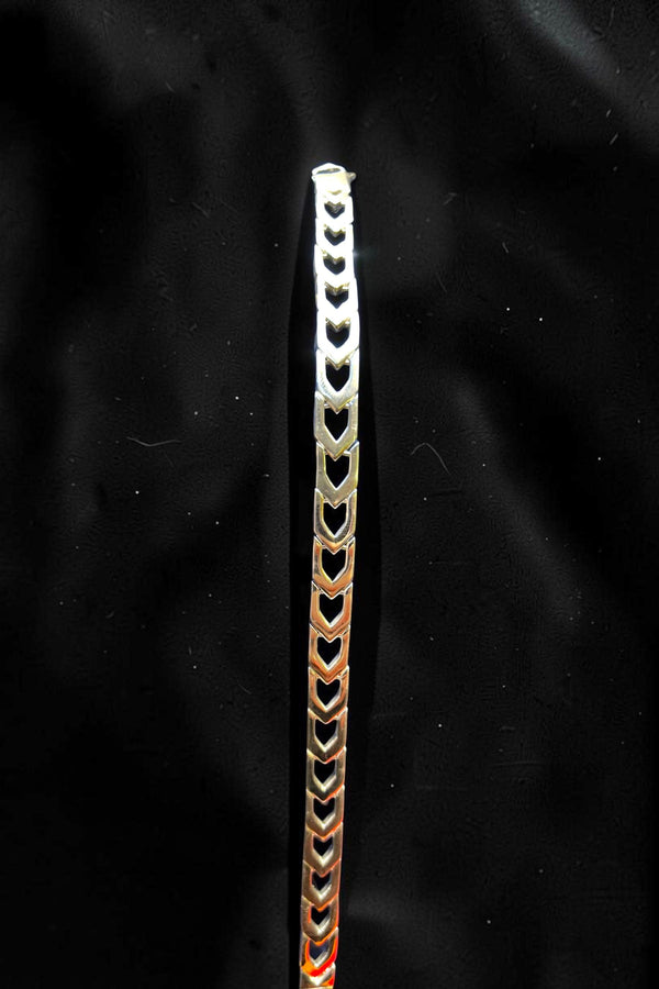 925 Sterling Silver Chevron Link Bracelet (Unisex)