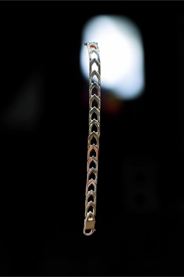 925 Sterling Silver Chevron Link Bracelet (Unisex)