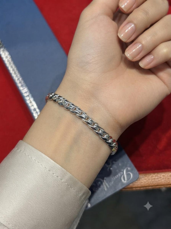 925 Sterling Silver Interwoven Link Bracelet