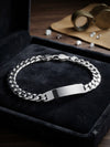 925 Sterling Silver Curb Chain ID Bracelet