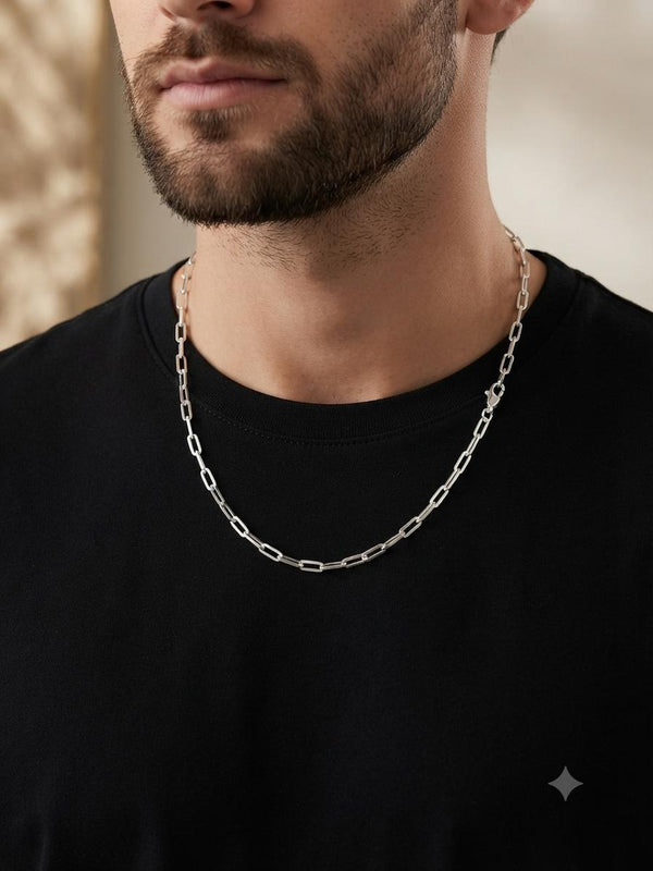 925 Sterling Silver Paper Clip Chain